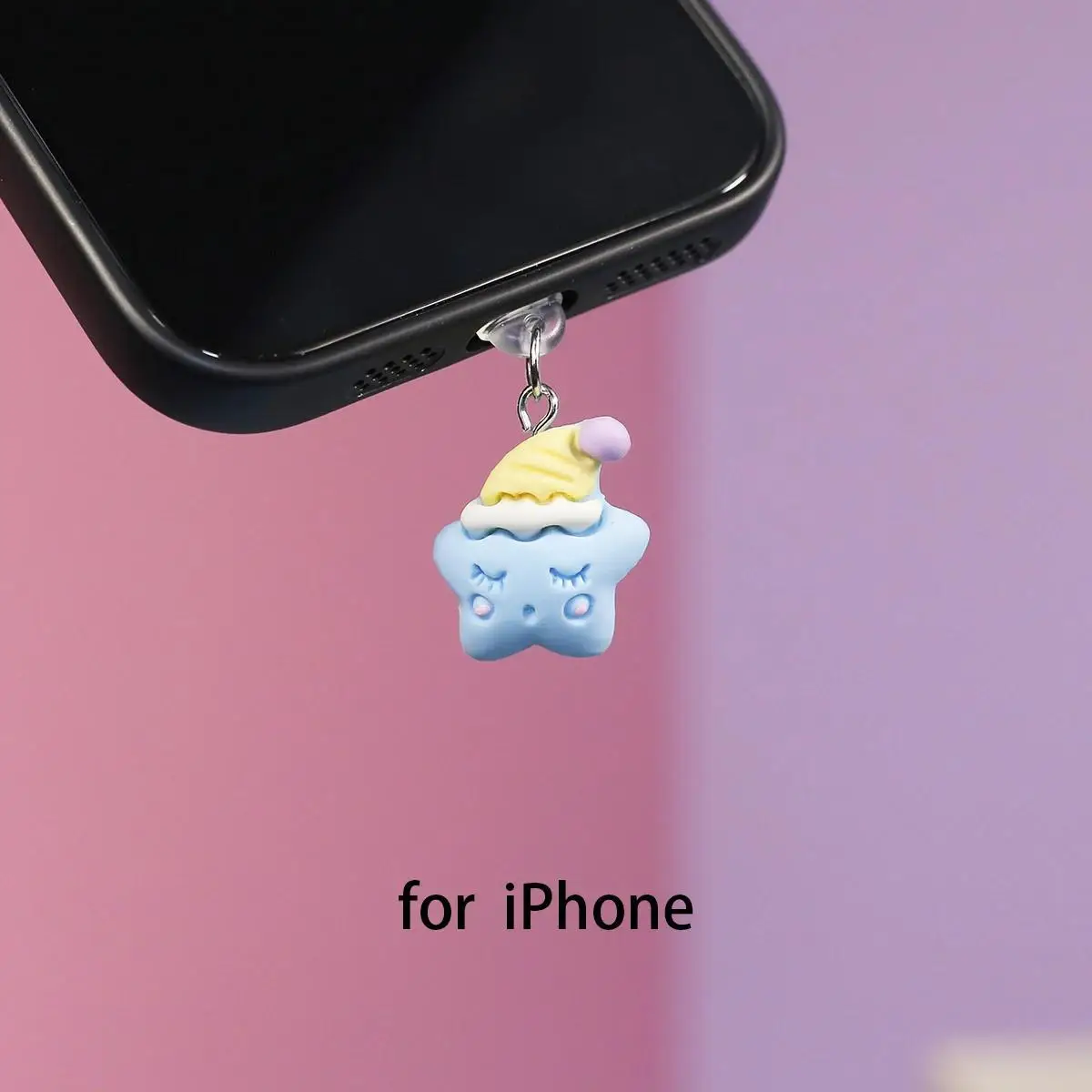 

Мультяшная 2D пылезащитная заглушка, защита порта зарядки, вилка Type-C для Iphone, мобильного телефона, электроника, акриловая подвеска со звездой, аксессуары