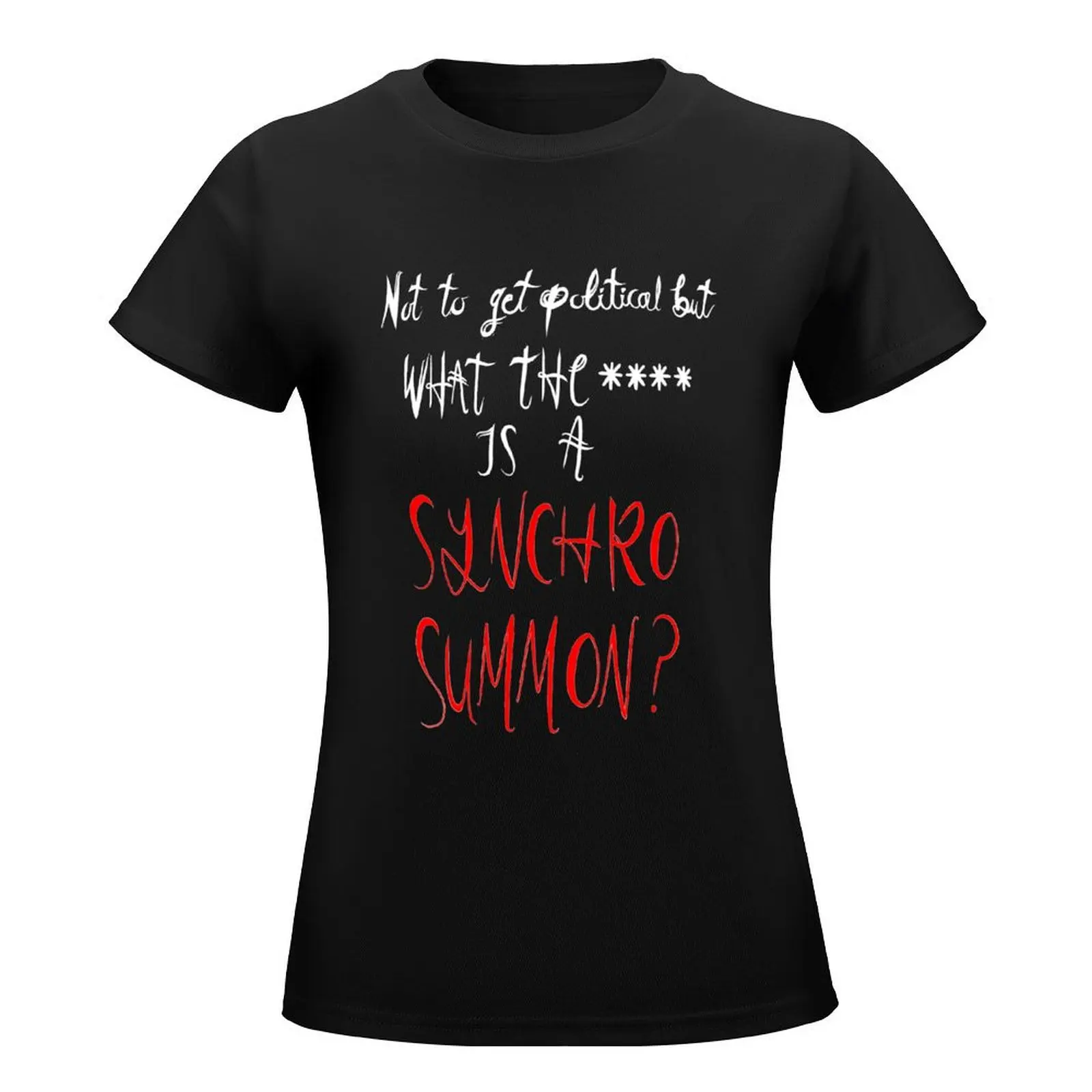 What the (beep) is a Synchro Summon? T-Shirt oversized tops spring clothes Women 2024