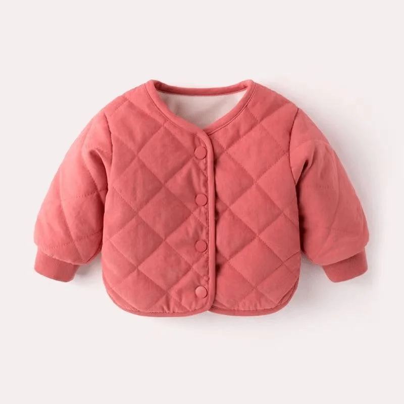 Newborn Baby Girl Boy Fleece Inside Jacket Infant Toddler Child Long Sleeve Coat Casual Solid Color Outwear Baby Clothes 12M-5Y