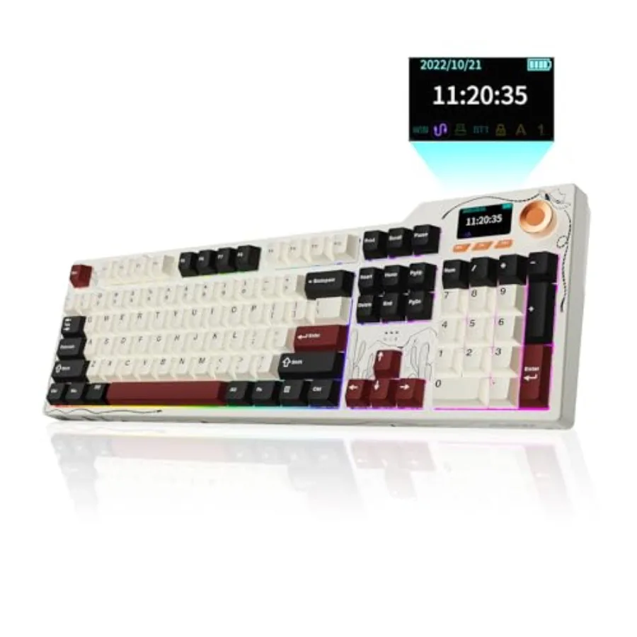 

Ajazz AK35I V4 Customizable Wireless Gaming Mechanical Keyboard for Office and Gaming Gasket Structure 2.4G/BT Wireless 10000mA