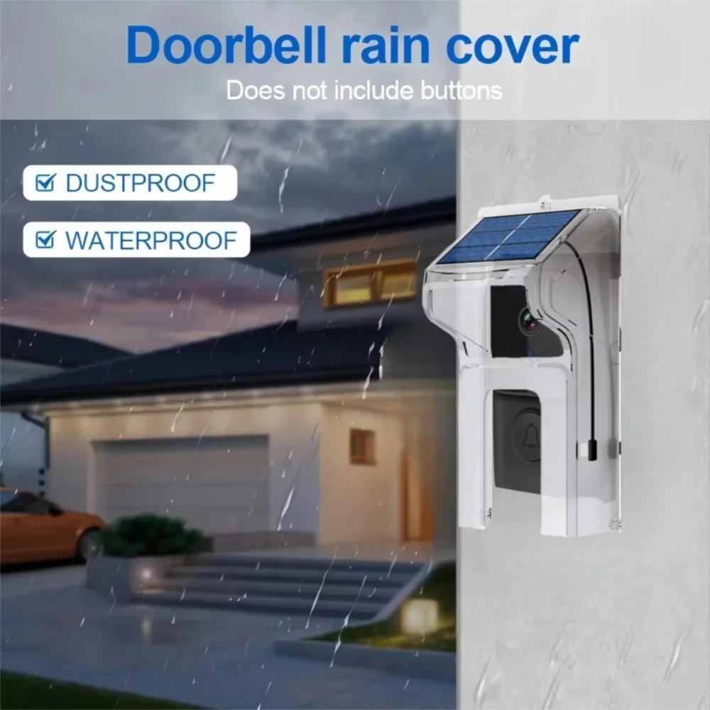 New Waterproof Doorbell Rain Cover Solar Plastic Ring Button Protector Dustproof Doorbell Sun Protecter Outdoor