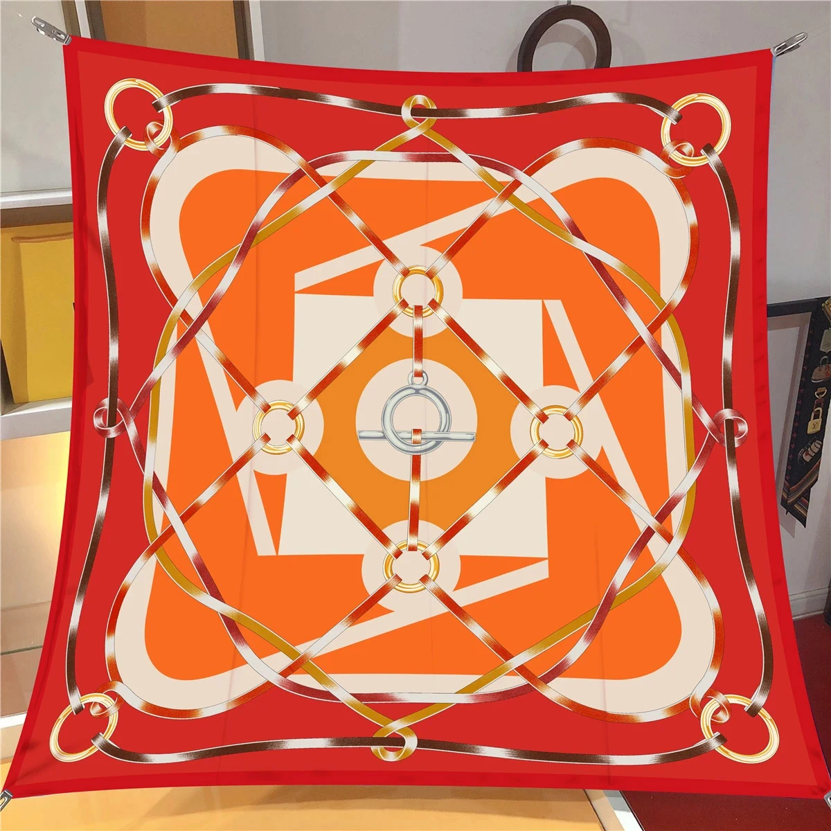 NEW 90cm Horse toy Design Twill Silk Scarf Luxury Brand Square Scarves Women Hijab Scarf Foulard Headband Neckerchief Bandana