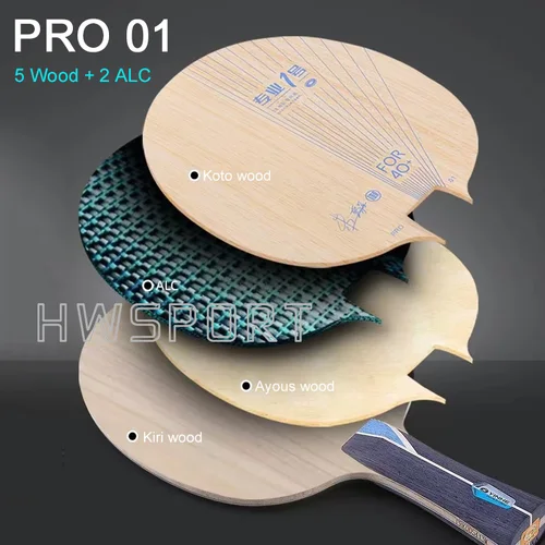 Imagen 2 del producto Hoja de tenis de mesa YINHE PRO 01, hoja de Ping Pong ultra ofensiva de fibra ALC azul exterior con caja de embalaje Original