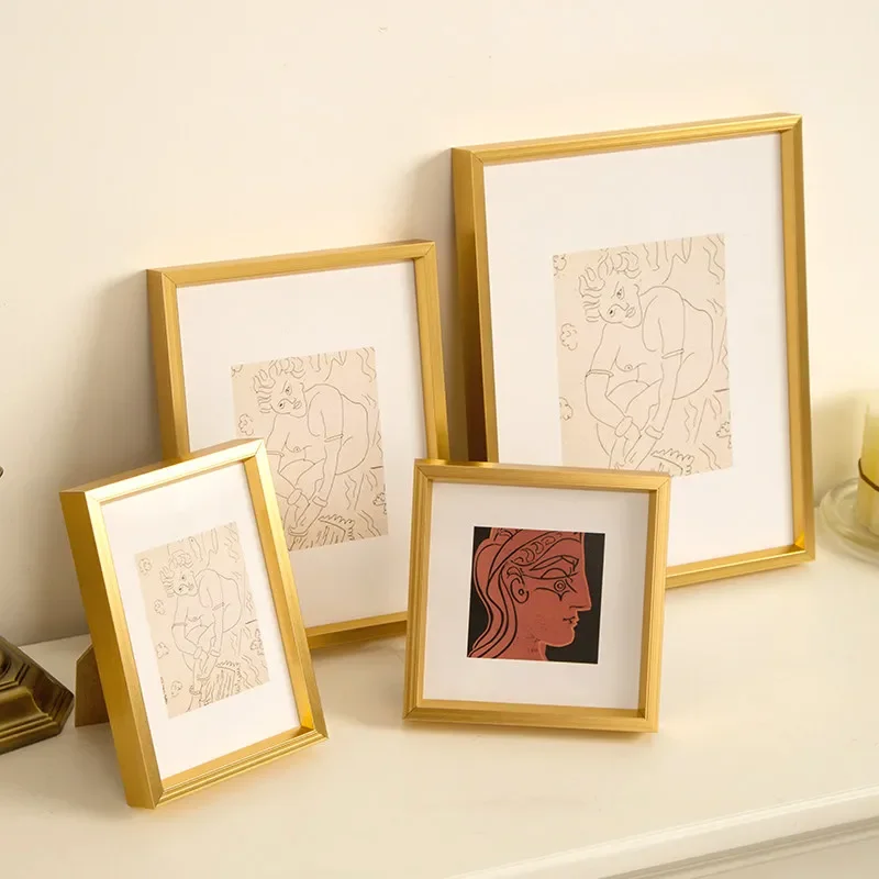 Frame Nordic Aluminum Metal Photo Frame 7 8 10 12 Inch A4 Custom Wall & Tabletop Stand Minimalist Picture Display Home Decor
