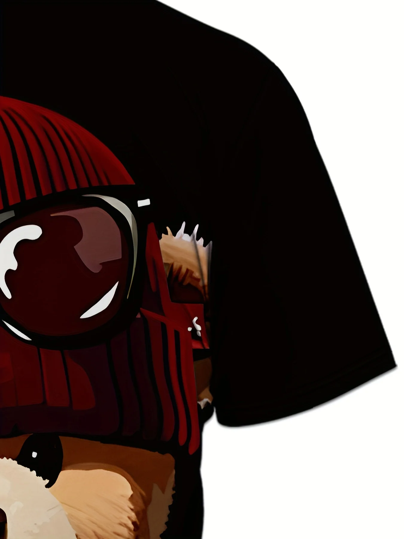 يتميز البدلة الرجالية الصيفية الجديدة لعام 2025 تي شيرت وشورت برقبة دائرية مطبوع عليه دمية دب ريترو، ملابس رجالية من البوليستر المحبوك #4