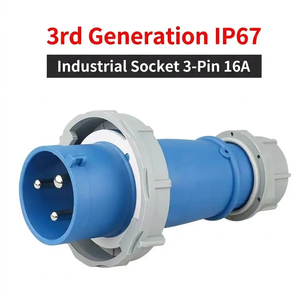 IP67 Industrial Waterproof 16A 3/4/5 Pin Outdoor CEE/IEC Connector Plug Socket Male Female Coupler for Power SHANGWEN