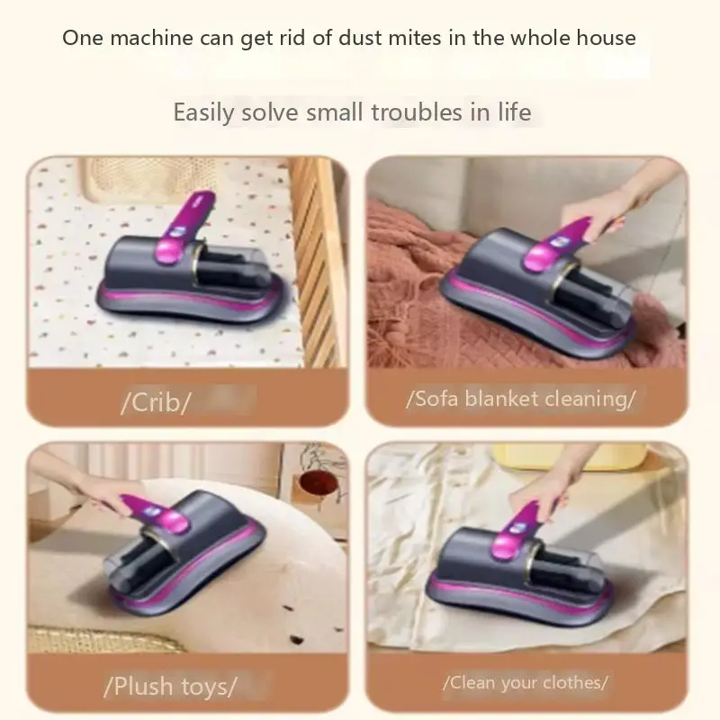 Bed Vacuum Cleaner, Cordless Handheld Mattress Cleaner, Anti-Mite Cleaning Machine, Strong Suction, Low Noise for Bed