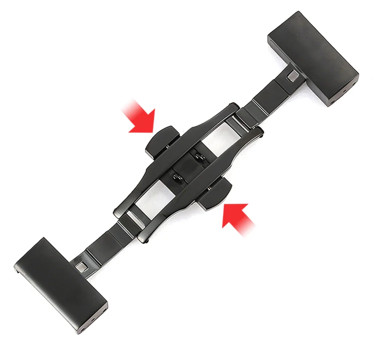 حزام ساعة رجالي صلب مقاوم للصدأ ، فراشة مزدوجة الصحافة مشبك ، ظهر السلحفاة متجمد للطي مشبك ، اكسسوارات ، 18 مللي متر ، 20 مللي متر