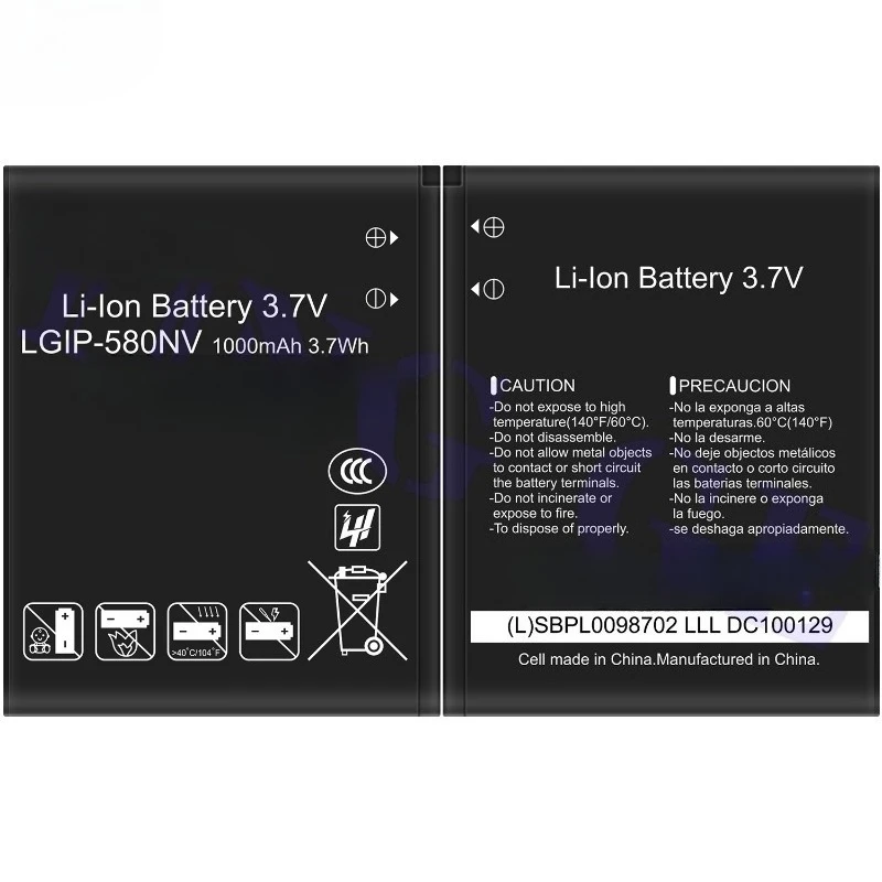 0 Cycle LGIP-580NV Battery for LG AX8575 VX8575 VN530 High Quality Replacement Battery Grade A Li-ion Phone Bateria with Tools
