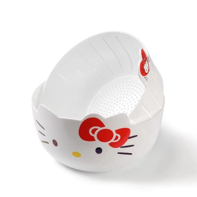 Hello Kitty double-layer drain basket, kitchen vegetable washing basket, multi-functional fruit plate, living room candy plate view 5