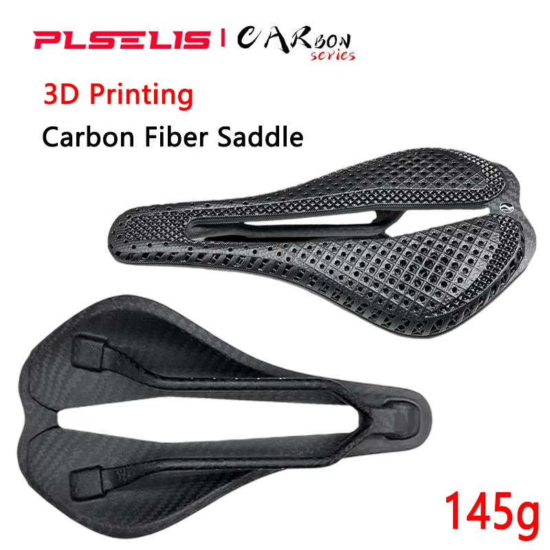 

PLSELIS MTB/Road Bike Saddle 3D-Printed Carbon Fiber Frame Dynamic Hollow Ventilation System Ergonomic Design Cycling Seat