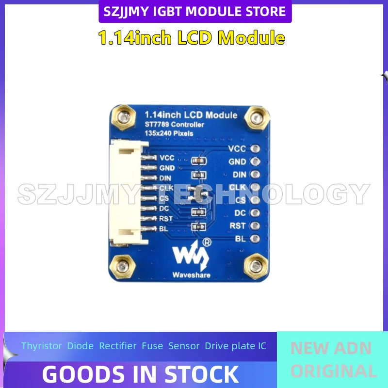 Raspberry Pi 1,14-calowy układ sterownika ST7789 IPS kolorowy wyświetlacz LCD interfejs SPI NOWY ORYGINALNY W MAGAZYNIE
