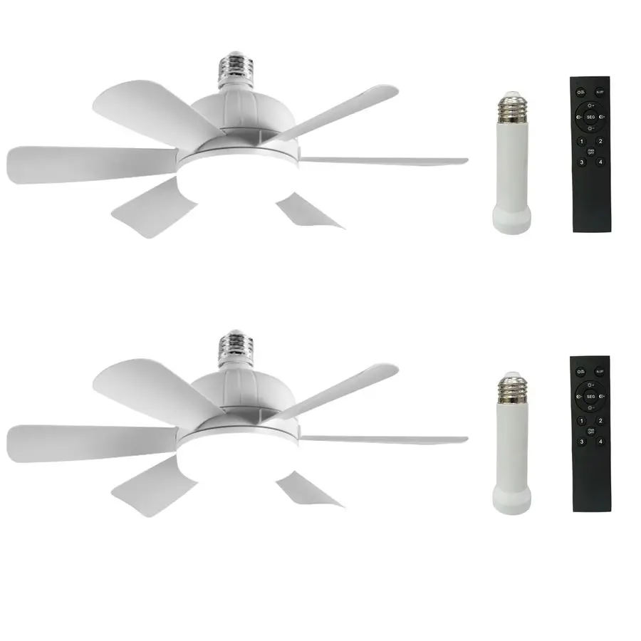 

Socket Fan Light, LED Socket Ceiling Fans with Lights and Remote, 18 Inch Low Profile Screw in Ceiling Fan Light, Dimmable 30006