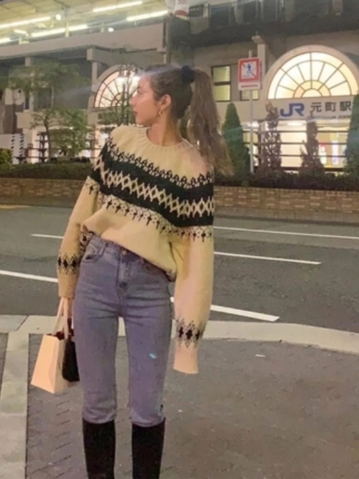 

Свободный повседневный круглый пуловер Ne, вязаный свитер, женский модный зимний топ, теплый уютный корейский трикотаж