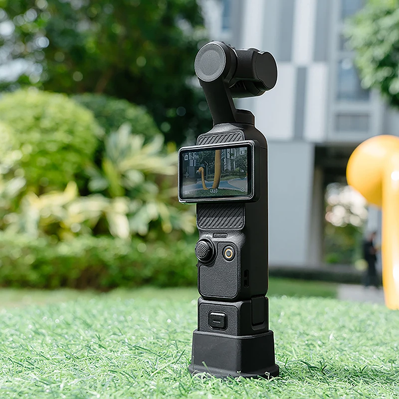 Gimbal silikon anti-selip, dasar dukungan Desktop untuk Osmo Pocket 3 pegangan tangan kamera olahraga anti-selip ekstensi tetap dudukan dasar