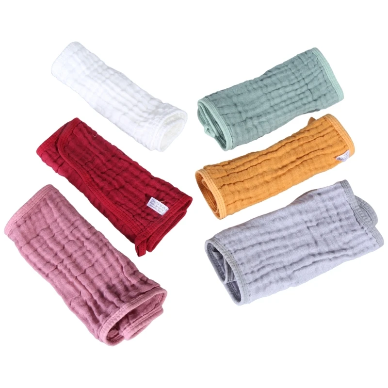 6Pcs/set 6 Layer Cotton Baby Saliva Towels Hand Face Wipes Newborn Bib Kids Handkerchief Toddler Soft Washcloth Burp Cloth