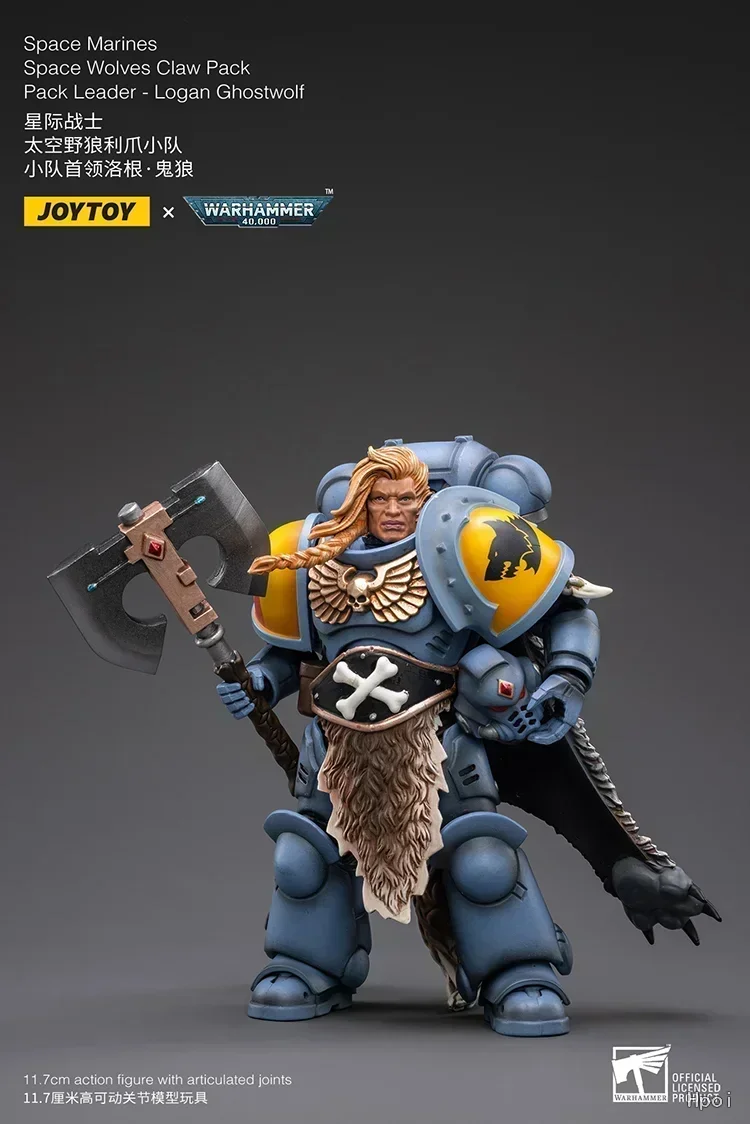 

JOYTOY 40K 1/18 Action Figures Space MarinesSpace Wolves Claw Pack Pack Leader -Logan Ghostwolf Collectible Model Toy