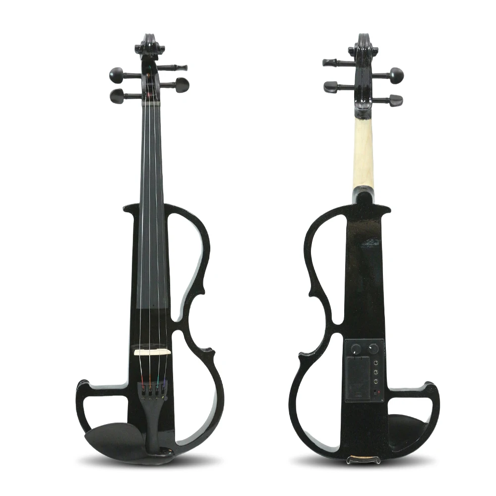 Electric Violin New 4/4 full size Silent Student Practice Ebony Fingerboard Pegs Solid wood Chin Rest durable Tailpiece #US