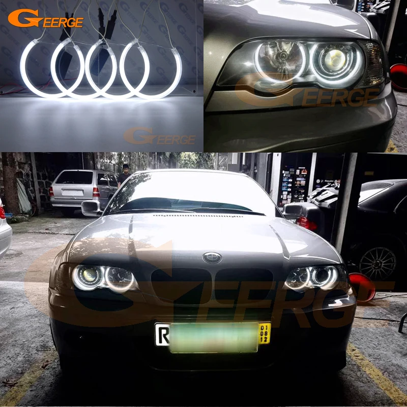 For BMW E46 M3 Coupe Convertible 2001-2006 Excellent Ultra Bright CCFL Angel Eyes Halo Ring Kit Day Light