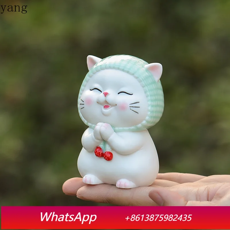 

CX Wish Creative Ceramic Cute Kitten Animal Cartoon Porch Desktop Home Decorations