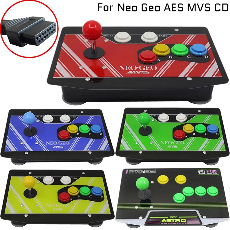 RAC-J200S NEO GEO MVS AES Joystick de 6 Botones y 15 Pines para Juegos Retro Arcade, Panel Decorativo, Stick de Lucha para Neo Geo AES MVS CD