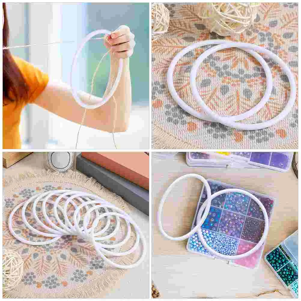 30 Pcs Dream Catcher Accessories Embroidery DIY Cross Stitch Hoop Floral for Decoration Plastic Frame Hoops Rings Crafts