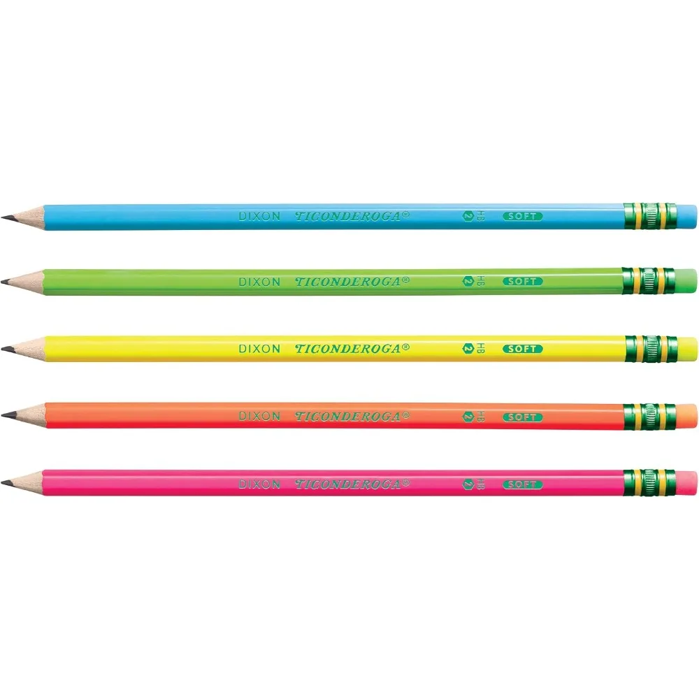 Pre-Sharpened Wood Cased Pencils HB #2 Soft Lead for Writing Drawing Sketching Neon Bright Colors 18 Count Bulk Pack School Office Supplies view 3
