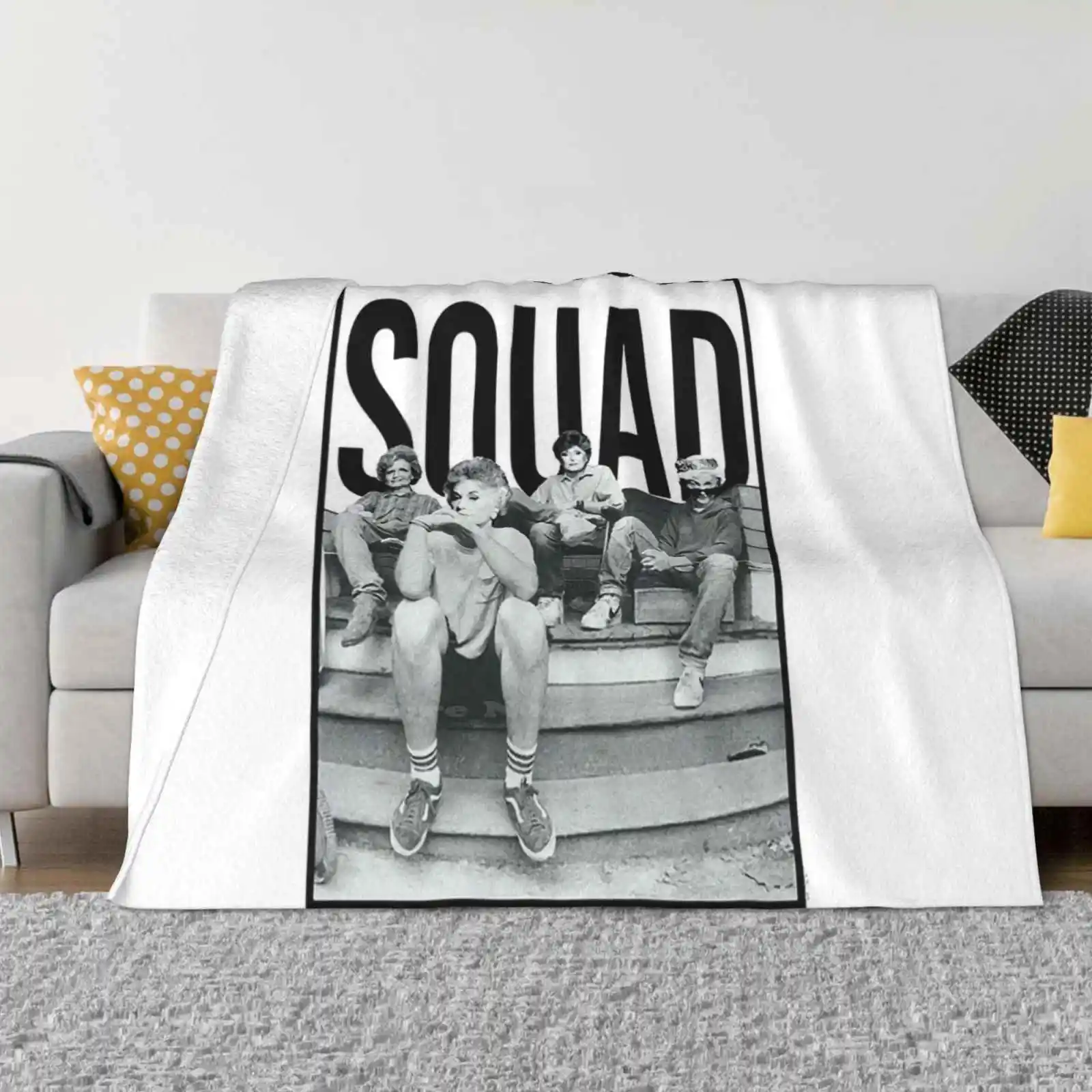 Golden Girls-Squad Fashion Soft Warm Flannel Blanket The Golden Girls White Bea Arthur Tv 80S Blanche Devereaux Sophia Petrillo