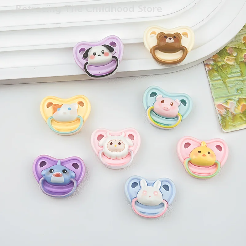 10Pcs/set Dollhouse Animal Mini Doll Pacifiers Play House Supplies Dummy Nipples For Doll Baby Kids Toy Pacifier Accessories