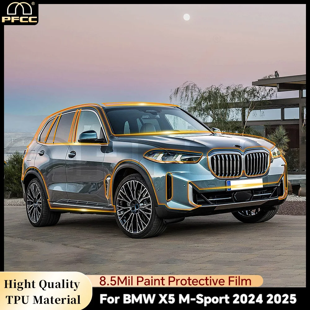 

For BMW X5 M-Sport Drive40 50 M60 2024 2025 8.5Mil TPU Pre-Cut Paint Protection Film Clear Kit Anti-scratch Auto Body Sticker
