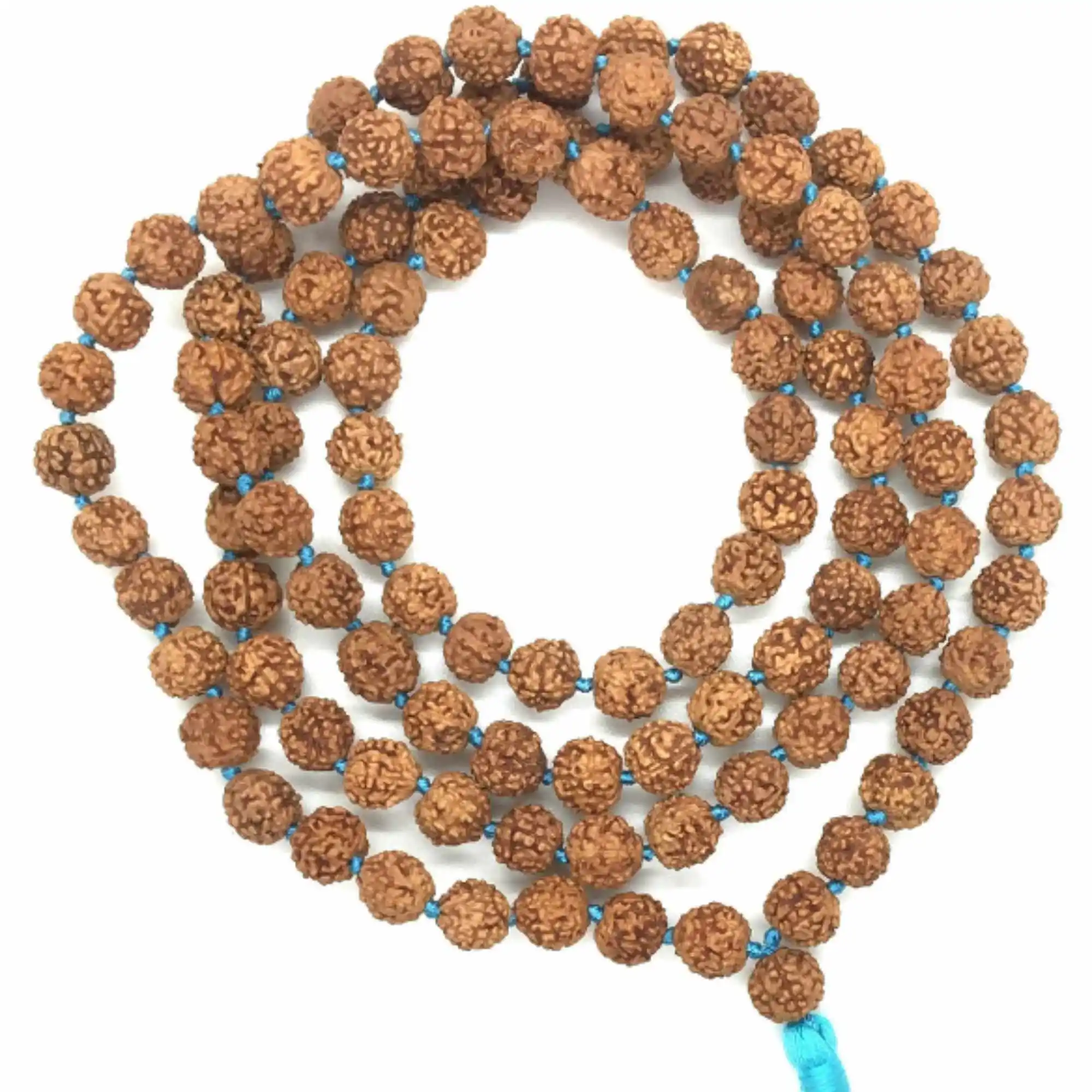 

8mm Natural brown Rudraksha 108 knot Meditation necklace Easter Beaded Healing Thanksgiving Day Dark Matter Mental Glowing