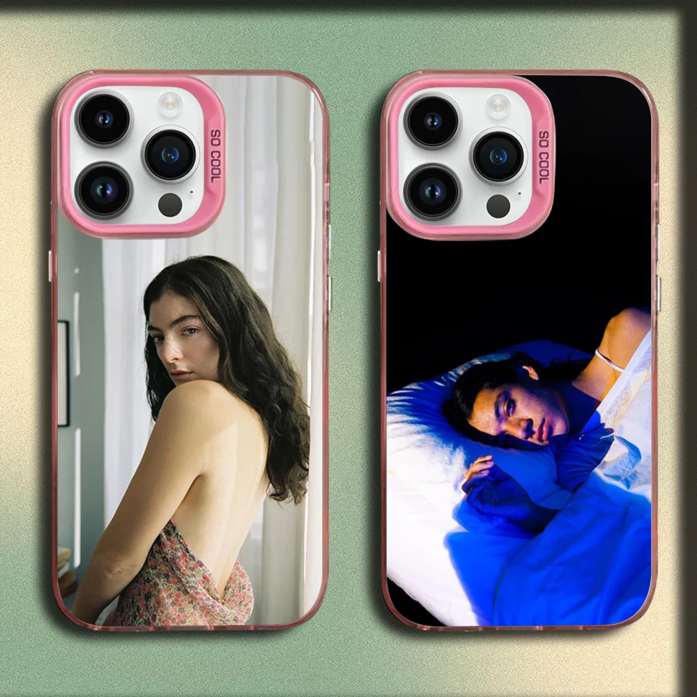 

Singer L-Lorde Solar Power Phone Case For iPhone 16,15,14,13,12,11,Mini,Pro,SE,MAX Pink Matte Silicone Cover