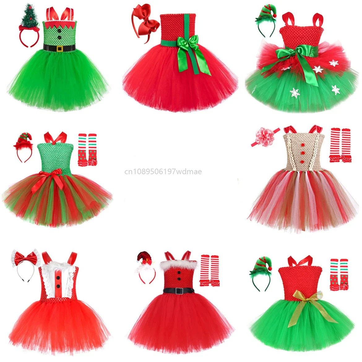 

Christmas Elf Tutu Dress for Girls Santa Claus Costumes for Children Birthday Outfit Children Xmas Holiday Clothes