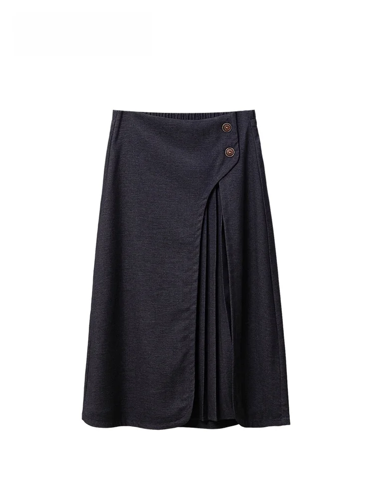 

High Waist A-Line Denim Skirt for Women Casual Versatile College Sle plus Size Autumn Winter New Arrival Cotton Polyester B...