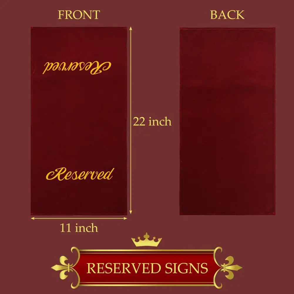 Church Sign 6 Pcs Chair Signs Church Pew Seating Placeholders Wedding Event Party Celebration Hanging Cloth Decorations Bench