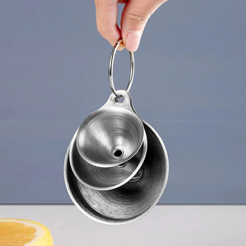 3 Teile/satz Edelstahl Trichter Tragbare Kegel Trichter Gießen Öl Wein Flüssigkeit Trichter Multi-Verwenden Küche Trichter Für Flüssige öle Pulver
