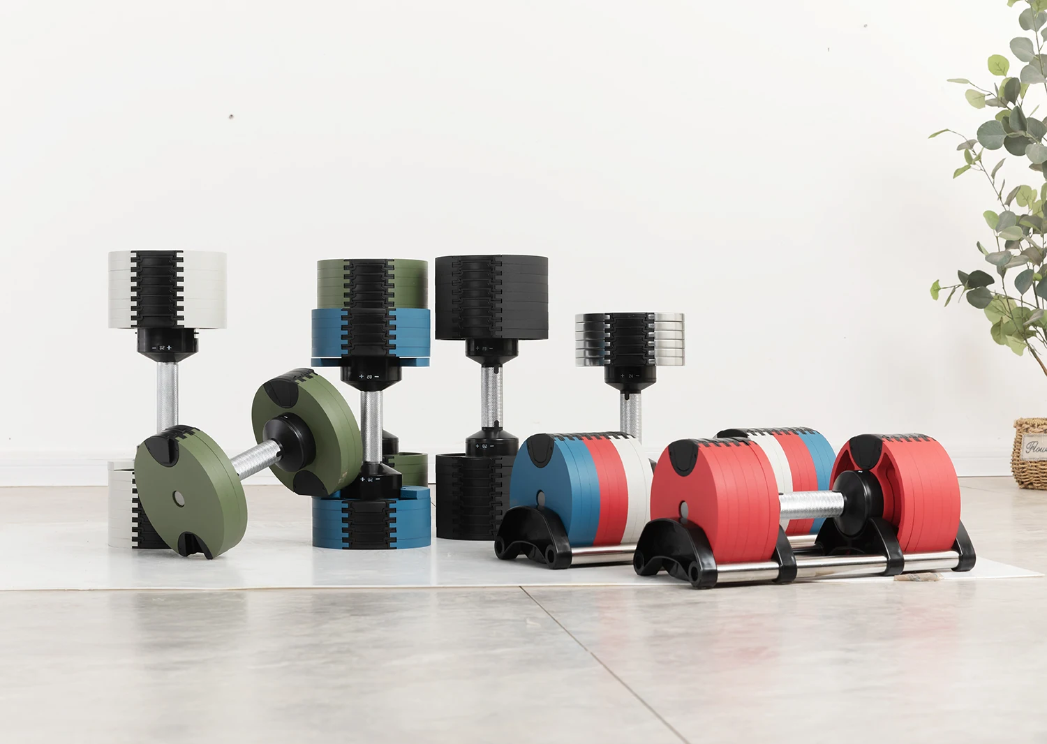 رائجة البيع معدات اللياقة البدنية المنزلية الدمبل قابل للتعديل 50lb 70lb 100lb الوزن الحرة 24 كجم مجموعة الدمبل قابل للتعديل