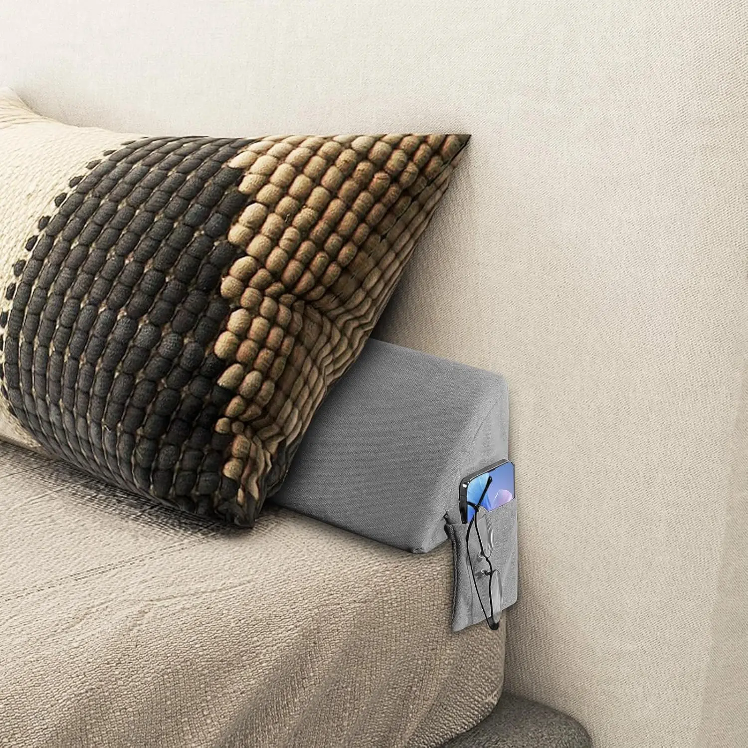 

Bed Wedge Pillow For Headboard, Bed Mattr Gap Filler (0-5""), Twin Size (39""X6""X6"") Memory Foam Sleeping Reading Triangle