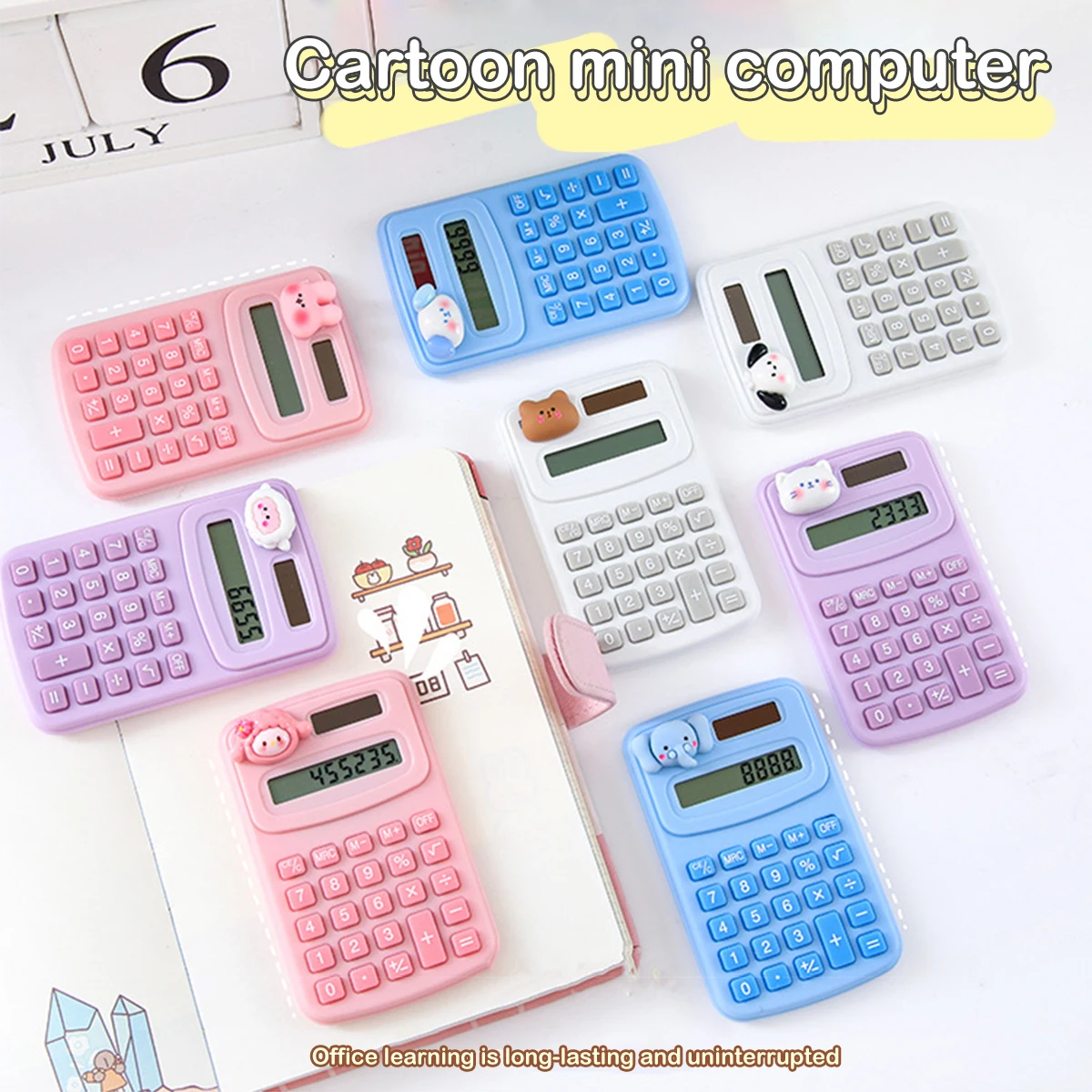 Portable Mini Cute Calculator Cartoon Digit Calculator Students Office School Supplies Stationery