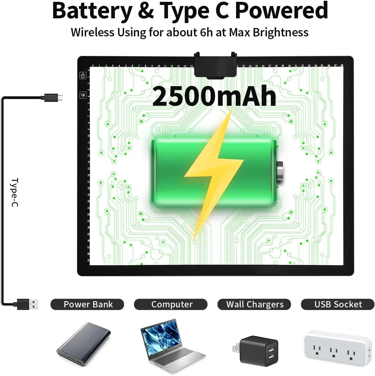 وسادة إضاءة A3 قابلة لإعادة الشحن للرسم الماسي، صندوق إضاءة للتتبع مع حامل ومشبك، 3 ألوان ستبليس و6 سرعات يعتم