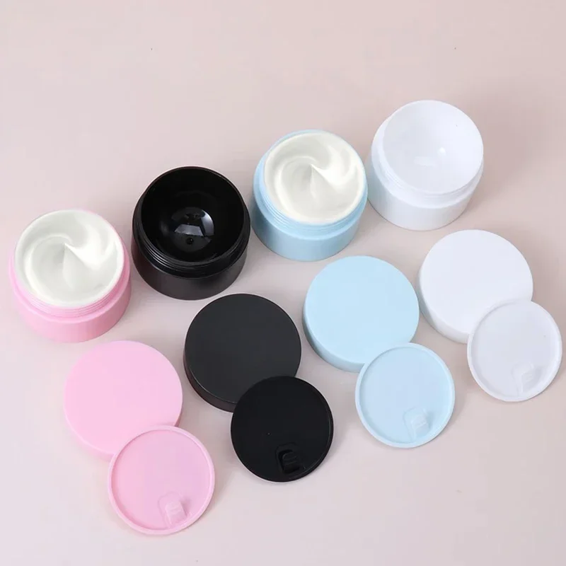 10Pcs Empty 5g/15g/20g/30g/50g Plastic Creams Jars with Screw Lids & Liner Portable Travel Containers For Makeup Lip Balm Creams