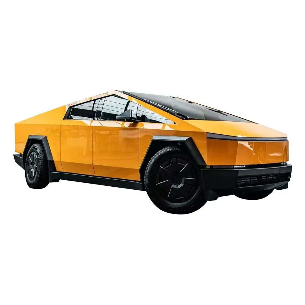 

For Tesla Cybertruck 2024-2026 DIY Bright Orange Precut Body Color Change Paint Protection Wrap Film PVC Exterior Accessories