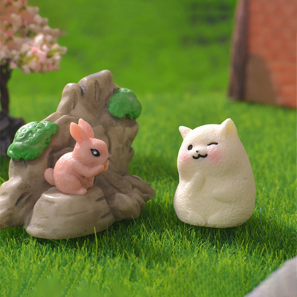 Resin Miniature Animals Fairy Garden Mini Forest Farm Animal Realistic Micro Tiny Animals Figurines