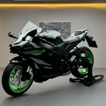 1:12 Kawasaki Ninja ZX-10R Simulation Alloy Motorcycle Metal Die Casting Sound Light Children&#x27;s Toy Gift for Collection