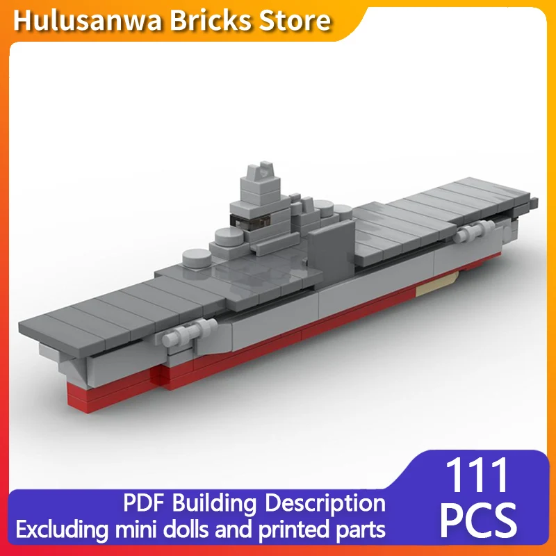 

USS CV-9 Aircraft Carrier Model MOC Building Bricks War Equipment Modular Technology Gifts Holiday Assemble Children Toys Suit