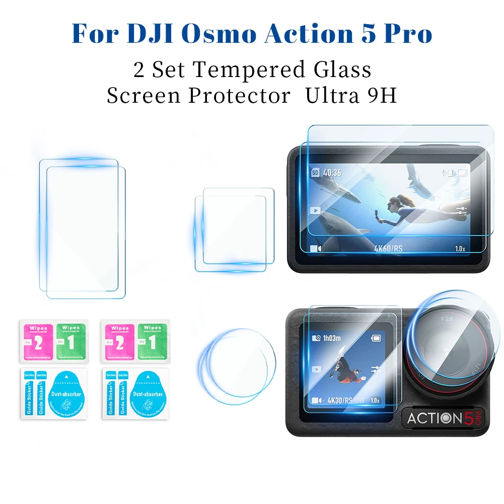 For DJI Osmo Action 5 Pro 6 Screen Protector Tempered Glass Film Ultra 9H Lens Protector Screen Protector for DJI Osmo Action 5P