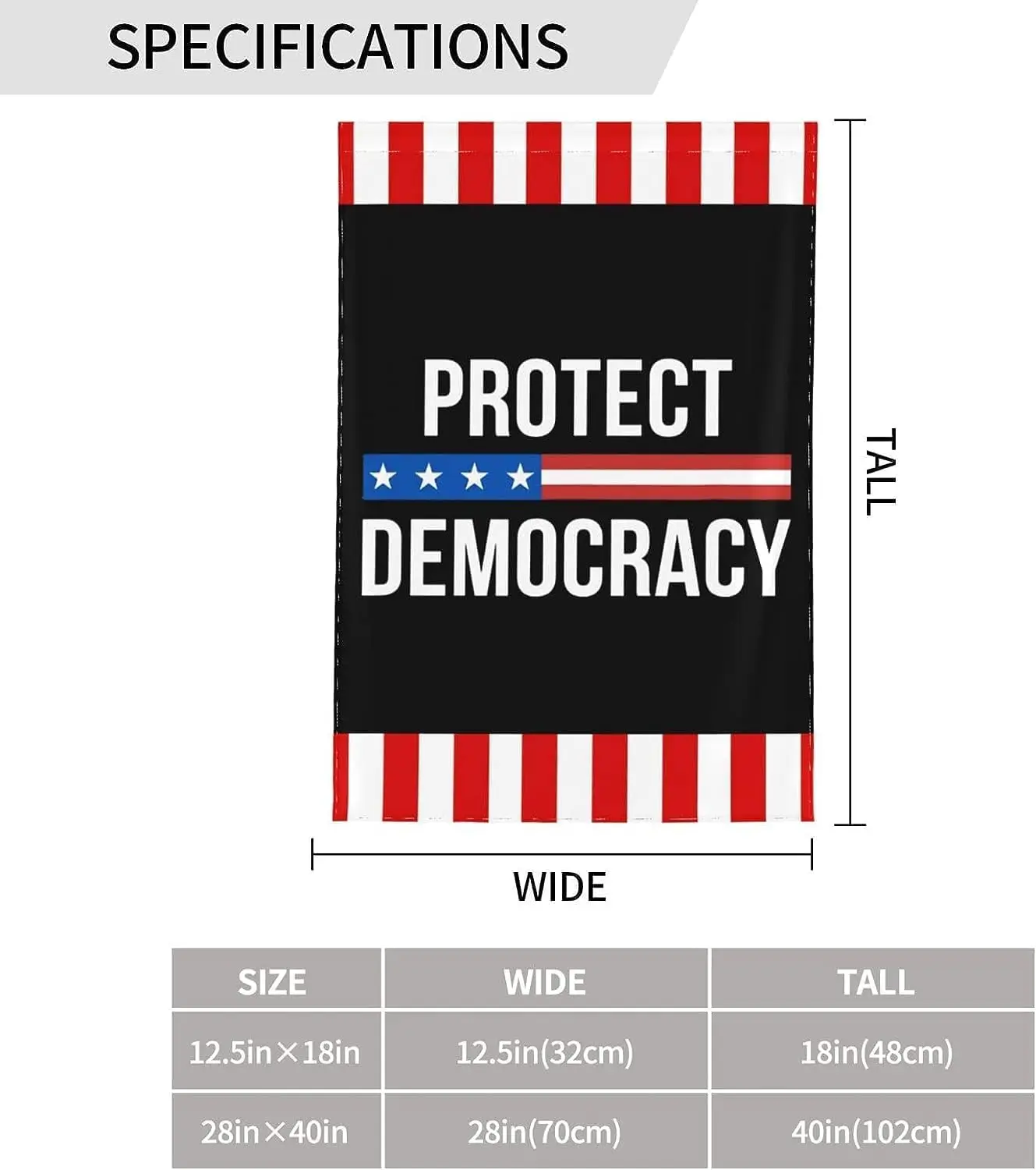 12x18 Defend Democracy Vote Blue Garden Flag Anti Republican Anti Trump Flag