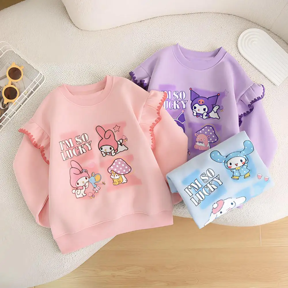 

Kuromi Cartoon Girls' Girl's Tops Cute Style Kawaii My Melody Sanrio Anime Cute Children Fashion Outdoors Children's Tops
