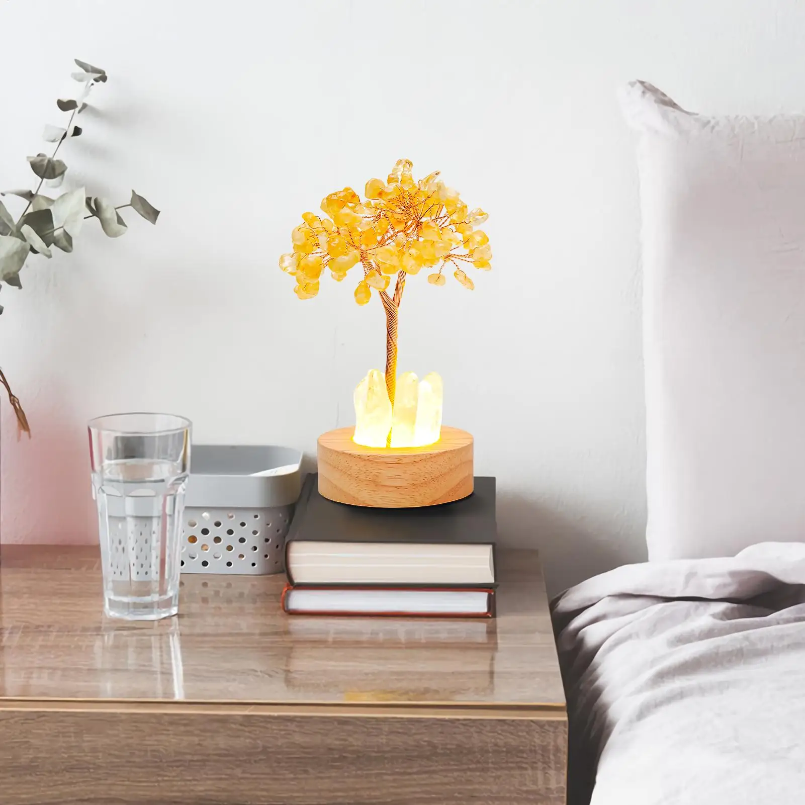 

Натуральные желтые кристаллы, деревья, лампа, хрустальное дерево, ночник, ремесленные украшения для квартиры, гостиной, спальни, кабинета, общежития