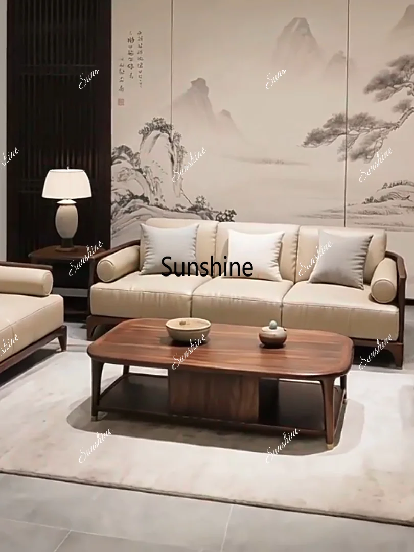 

Household modern simple living room three-person straight sofa furniture